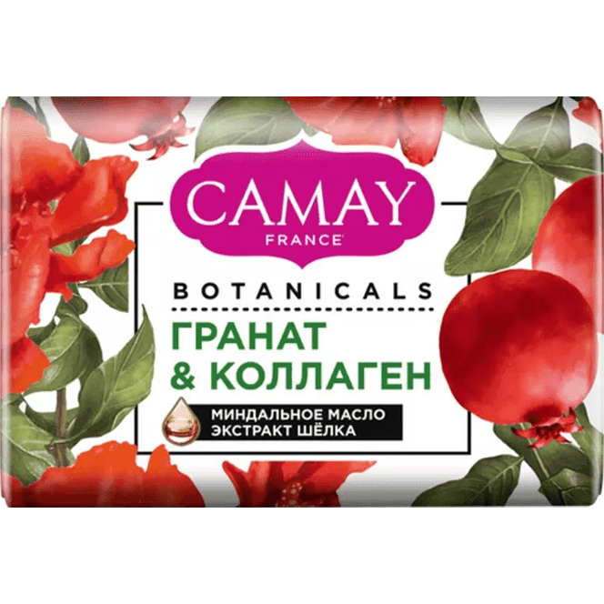Мыло кусковое 85 г туалетное "Camay", Гранат и коллаген