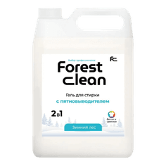 Гель для стирки белья 5 л "FOREST clean" с пятновыводителем канистра ЕВРО, концентрат, "Зимний лес"