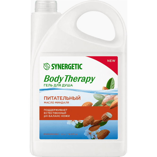 Гель для душа 3500 мл SYNERGETIC Body Therapy, Масло миндаля