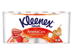 Туалетная бумага 3-х/трехслойная "Kleenex" с запахом (8 рул.упак), Сочная клубника