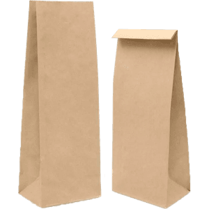 Пакет бумажный 120*80*330 Крафт, П-Дно, на вынос