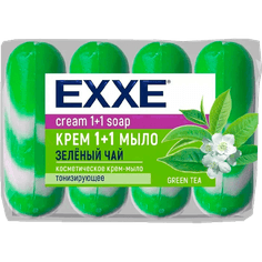 Косметическое мыло 75 гр "EXXE" полосатое ЭКОПАК (4 шт.упак), Зеленое, Зеленый чай