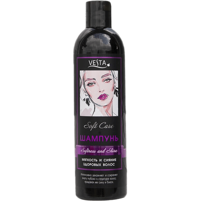 Шампунь 500 мл Vesta Soft Care, Softness and Shine/Мягкость и сияние