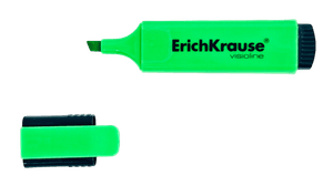 Маркер текстовыделитель ErichKrause V-12, 0.6-5.2 мм, флуоресцентные чернила на водной основе, зелёный