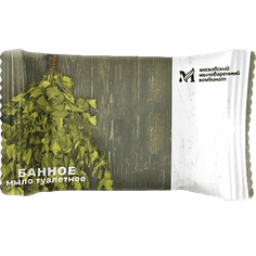 Мыло кусковое 200 г туалетное "Банное" в цвет. оберт. флоупак марки Ординарное ММК