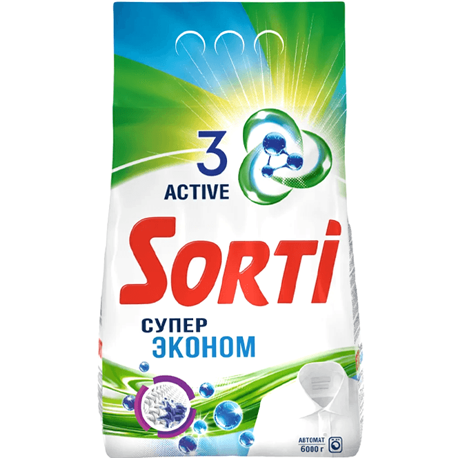 Стиральный порошок 6 кг "Sorti" автомат, Супер Эконом