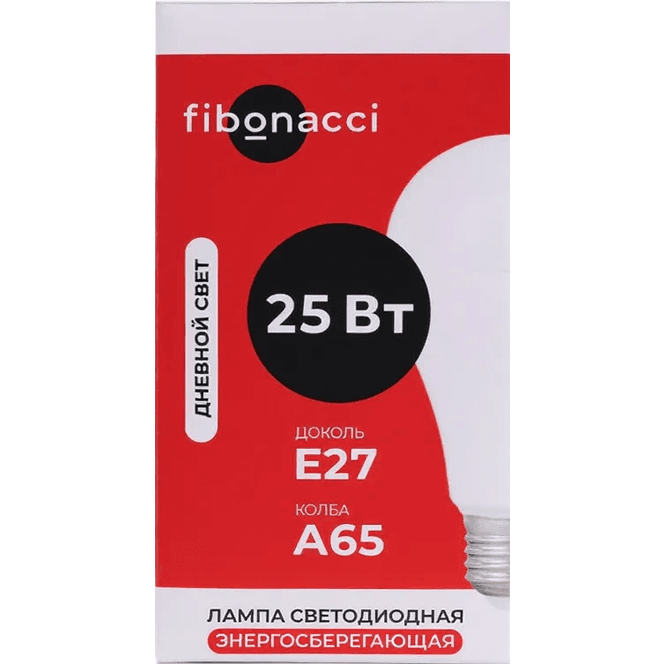 Лампа светодиодная Fibonacci А65-25W/4000/E27 LED Дневной свет