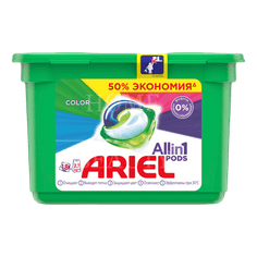 Капсулы для стирки белья "Ariel" 18 капсул 23,8 г, Колор