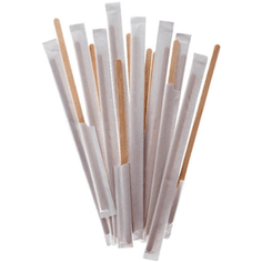 Палочки деревянные 180 мм для размешивания в Индивид. бумаж. упакм