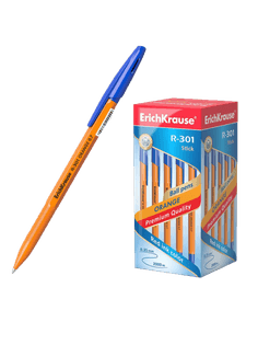 Ручка шариковая 0,7 мм СИНЯЯ "ErichKrause" R-301 Orange Stick