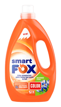 Гель-концентрат для стирки белья 2,04 л SMART FOX, COLOR Весеннее утро