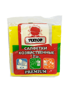 Салфетки вискозные Premium 35*34, плот 110гр/м2 TEXTOP (3 шт.упак)