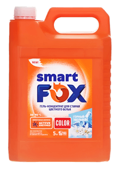 Гель-концентрат для стирки белья 5 л SMART FOX, COLOR Горный эдельвейс