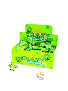 Жевательная резинка "CRAZY" Зеленое яблоко 4,2г (100 шт.упак)