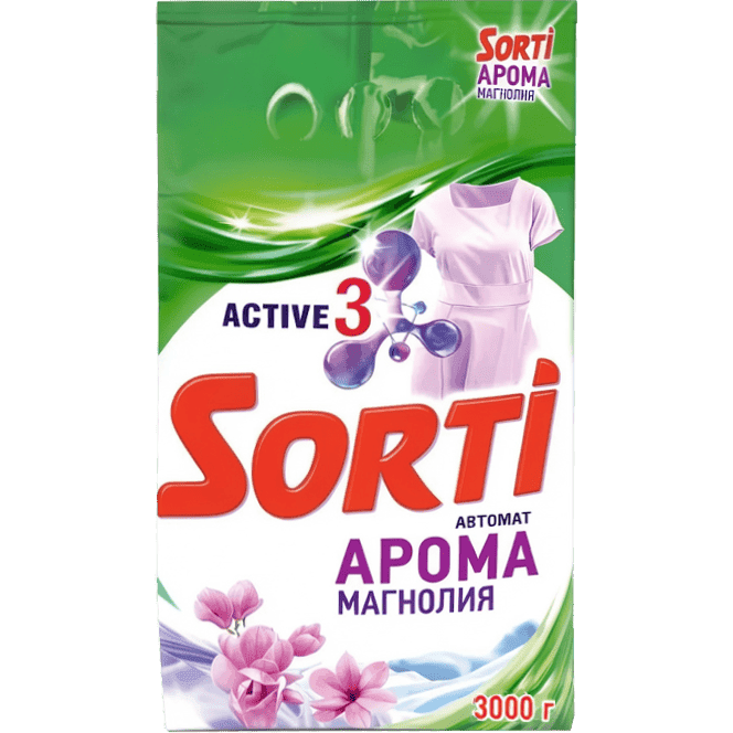 Стиральный порошок 3 кг "Sorti" автомат, Арома магнолия