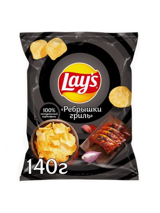 Чипсы "LAYS" 140 г ассортимент, Ребрышки гриль