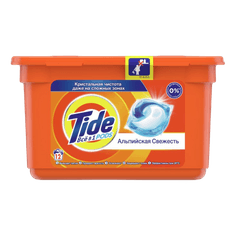 Капсулы для стирки белья "Tide" 12 шт. по 22,8г, Альпийская свежесть