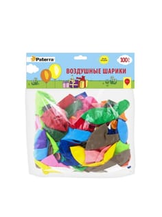 Воздушные шарики 30 см круглые, разноцветные без рисунка (100 шт.упак) Pattera
