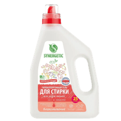 Гель-концентрат для стирки белья 1,5 л SYNERGETIC биоразлагаемый, 3 в 1