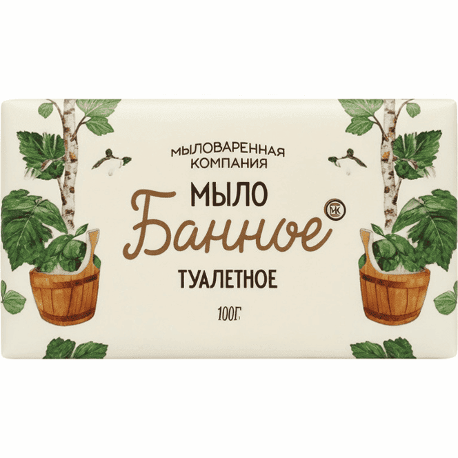 Мыло кусковое 100 г туалетное в цветной обертке ММК, Банное