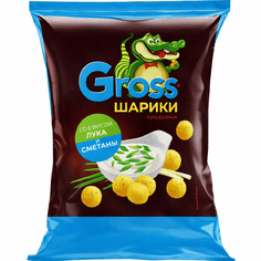 Шарики кукурузные "Gross" 60г, Сметана/Лук