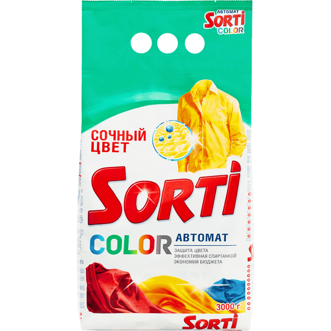 Стиральный порошок 3 кг "Sorti" автомат, Колор