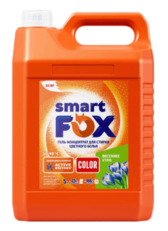 Гель-концентрат для стирки белья 5 л SMART FOX, COLOR Весеннее утро