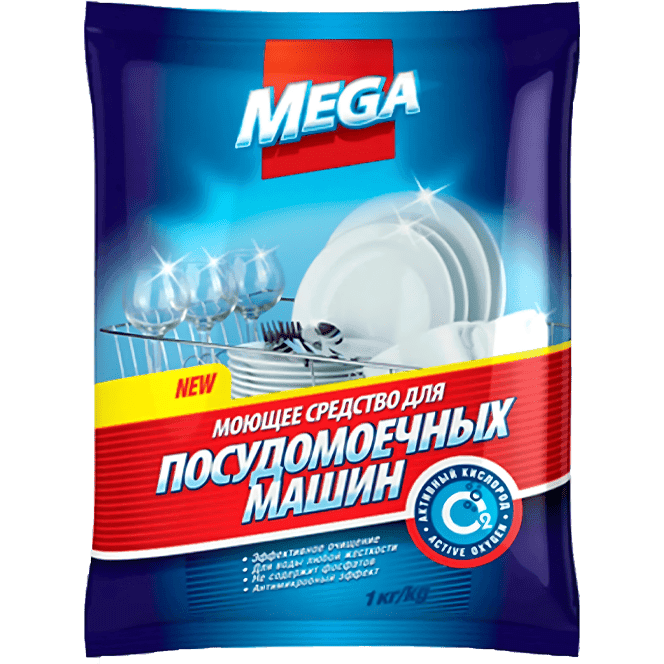 Средство для посудомоечных машин 1 кг MEGA, пакет