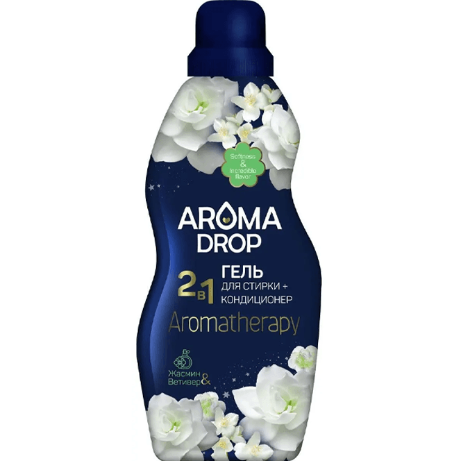 Гель для стирки белья 1 л/1000 мл "Aroma drop" 2 в 1 Aromatherapy, Жасмин и ветивер