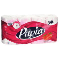 Туалетная бумага 3-х/трехслойная "Papia" с запахом ассор. (8 рул.упак)