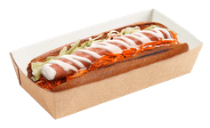 Упаковка бумажная для гамбургера, фри, чиабатты 50*70*100 мм ECO Tray