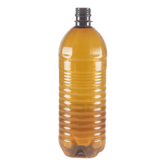 ПЭТ бутылка 1,0 л КОРИЧНЕВАЯ ГОФРА без крышки