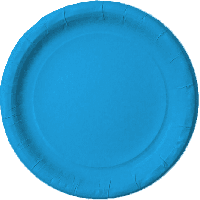 Тарелка бумажная D-230 мм Blue Голубая Ин