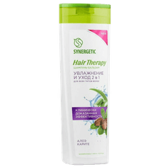 Шампунь-бальзам 400 мл SYNERGETIC Hair Therapy, Увлажнение и уход 2 в 1