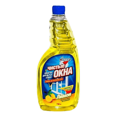 Средство для стекол и зеркал 500 мл "Золушка" Чистые окна СМЕНННЫЙ БЛОК, Лимон