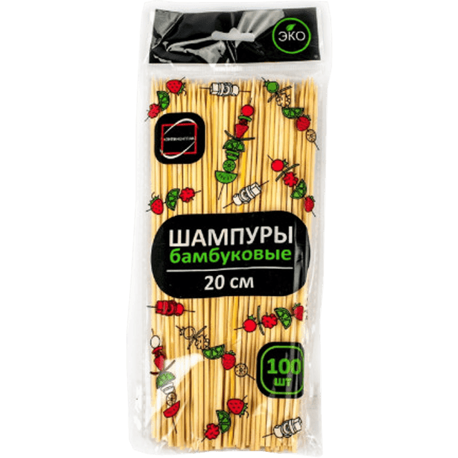Шампур/палочка для шашлыка 20 см бамбуковый (100 шт.упак) Конт