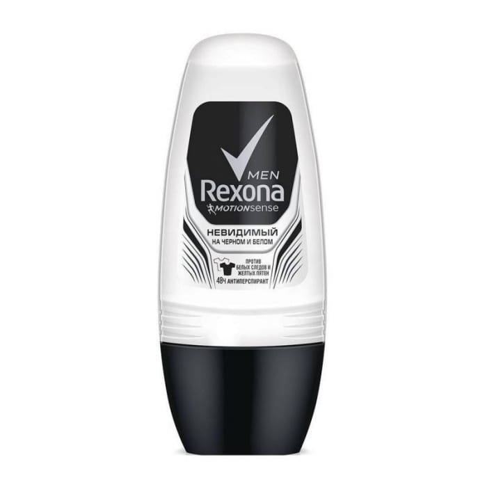 Дезодорант шариковый 50 мл "Rexona" МУЖСКОЙ, Невидимый на черном и белом