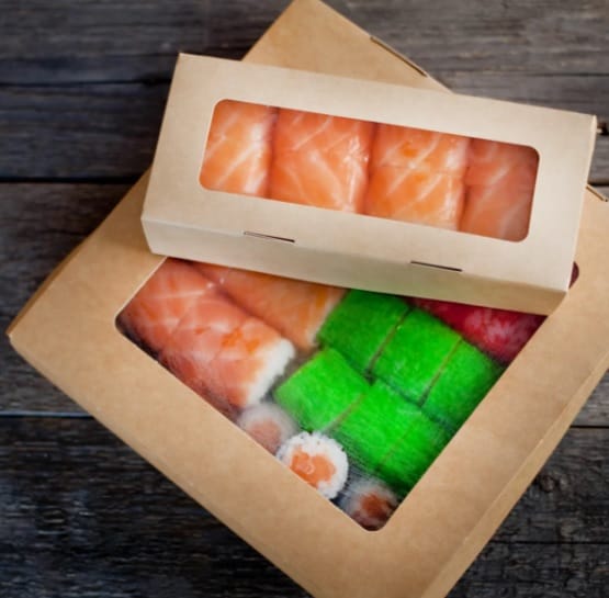 Контейнер бумажный универсальный 1500 мл "FoodToGo" 200*200*40 мм с окном БЫСТРОСБОРНЫЙ, Крафт Контейнер бумажный универсальный 1500 мл "FoodToGo" 200*200*40 мм с окном БЫСТРОСБОРНЫЙ, Крафт