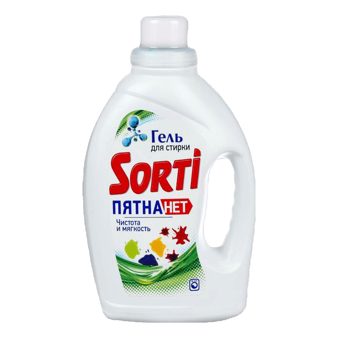 Гель для стирки белья 1200 гр "Sorti", Пятна нет Гель для стирки белья 1200 гр "Sorti", Пятна нет