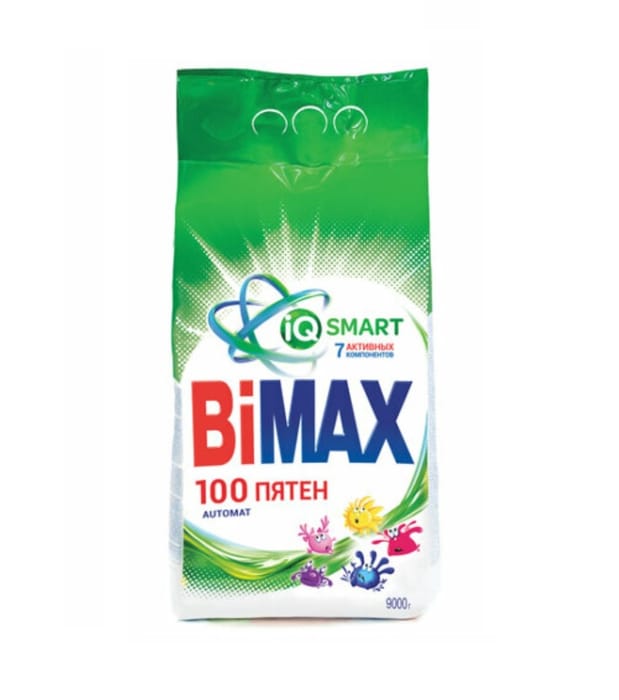 Стиральный порошок 9 кг "BiMAX" автомат, 100 пятен Стиральный порошок 9 кг "BiMAX" автомат, 100 пятен