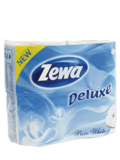 Туалетная бумага 3-х/трехслойная "Zewa Deluxe" БЕЛАЯ (8 рул.упак) Туалетная бумага 3-х/трехслойная "Zewa Deluxe" БЕЛАЯ (8 рул.упак)
