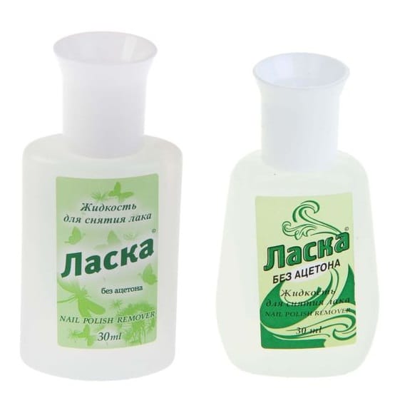 Жидкость для снятия лака "Ласка" 30мл ПЭТ без ацетона Жидкость для снятия лака "Ласка" 30мл ПЭТ без ацетона