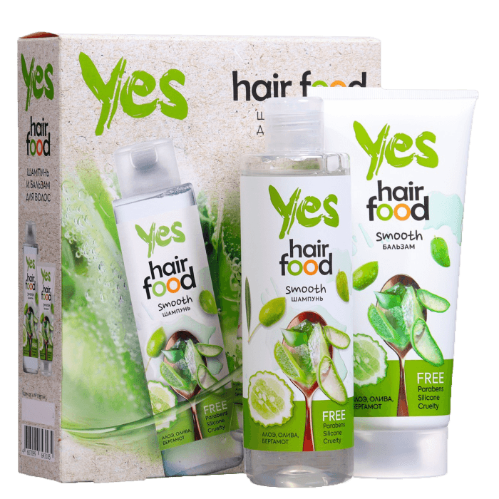 Подарочный набор YES Hair Food: шампунь для волос, 250 мл + бальзам для волос, 180 мл
