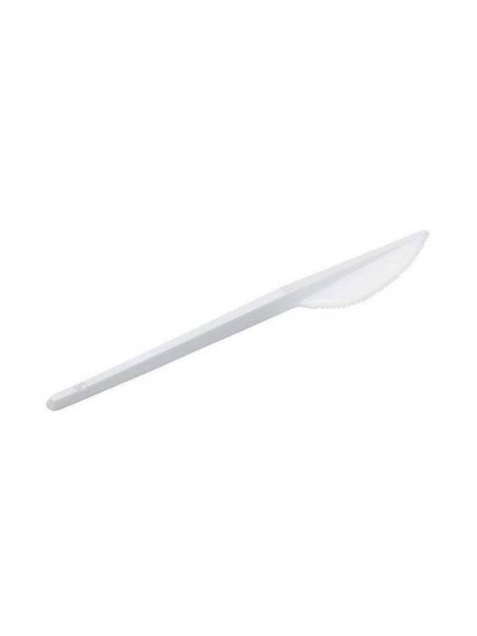 Нож одноразовый пластиковый столовый 170 мм БЕЛЫЙ Премиум