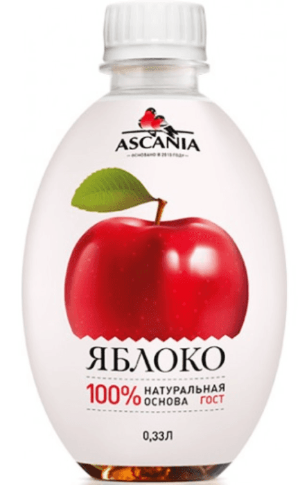 Лимонад 0,33 л "Ascania" ПЭТ Безалкольный напиток, Яблоко
