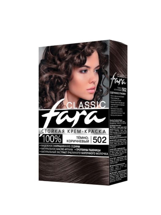 Краска для волос FARA Classic, 502 Темно-коричневый Краска для волос FARA Classic, 502 Темно-коричневый