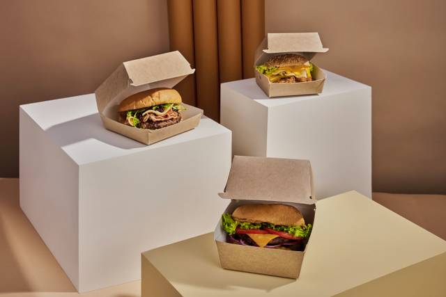 Упаковка бумажная для гамбургеров 150*150*110 мм КРАФТ OSQ BURGER XL