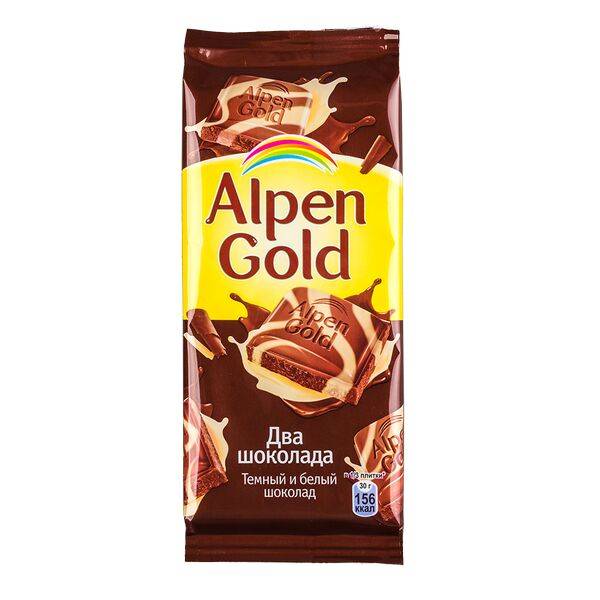Шоколад "Alpen Gold" 85г, два шоколада