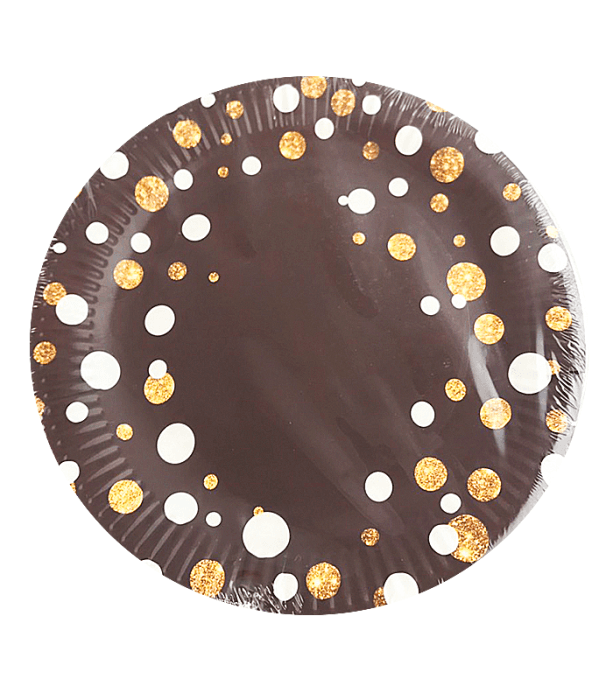 Набор тарелок бумажных D-230 мм "Вечеринка" (6 шт.упак), Коричневый