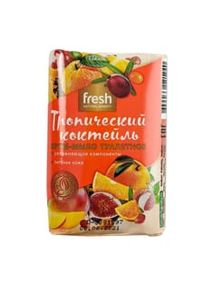 Крем-мыло кусковое 90 г туалетное "Fresh" ЭФКО, Тропический коктейль Крем-мыло кусковое 90 г туалетное "Fresh" ЭФКО, Тропический коктейль